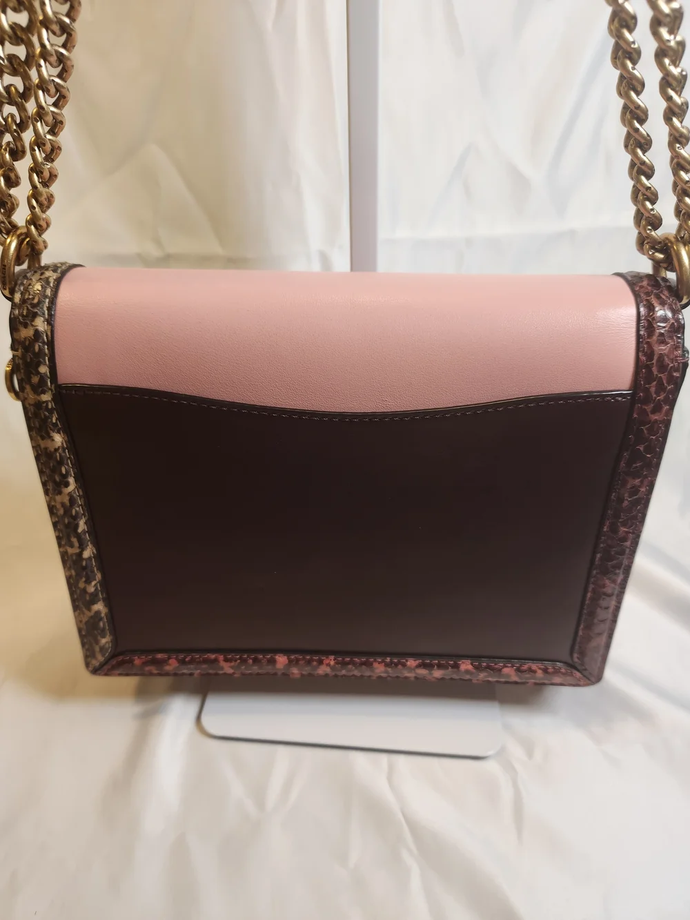 Coach x Jennifer Lopez Hutton Shoulder Bag in Colorblock with Genuine Snakeskin